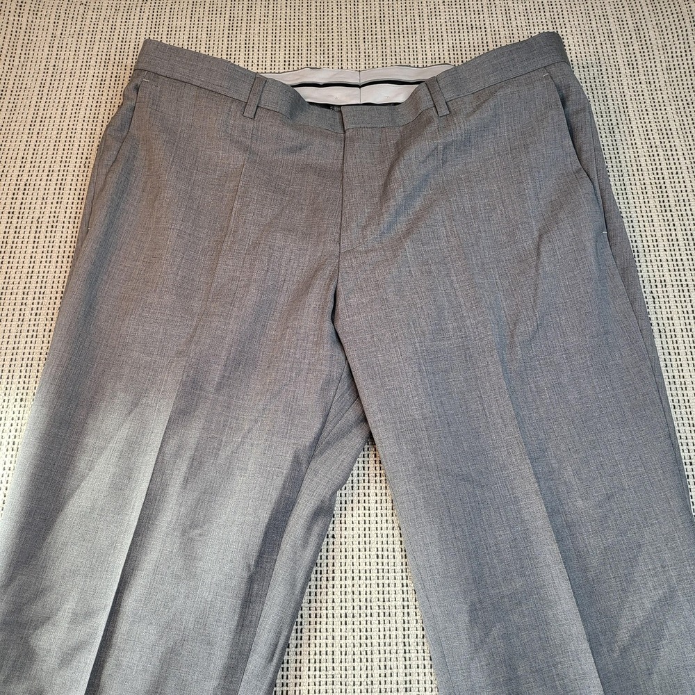 Hugo Boss Dress Pants Mens 36x32 Gray Crigan Flat Front Straight Leg Office
